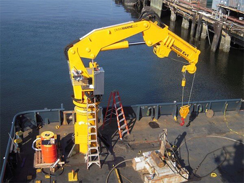 Dock Mounted Large Knuckle Boom Cranes by DMW Marine Group, LLC - Chester Springs, PA